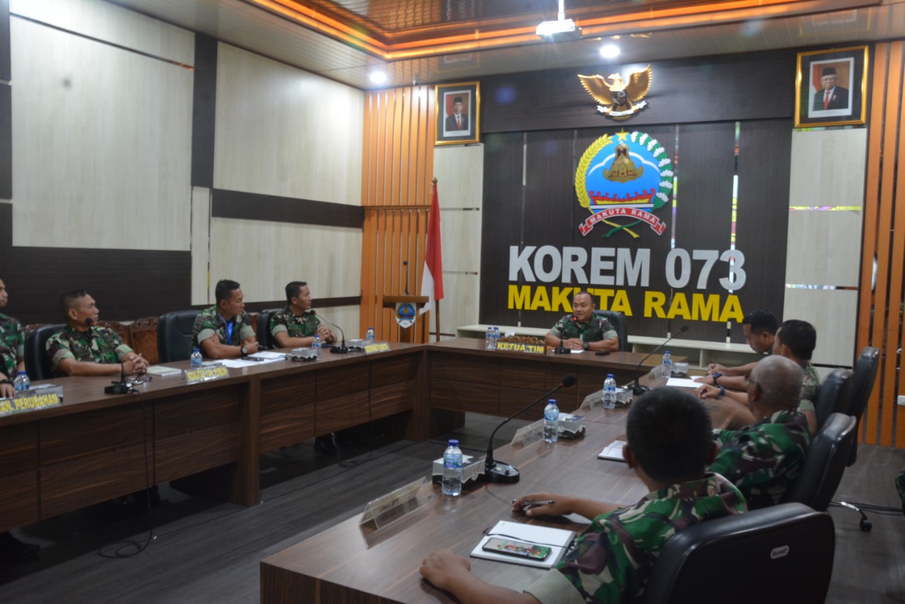 Kasrem 073/Makutarama memimpin Rapat Pembentukan Tim Pembangunan Zona Integritas Tahun 2023